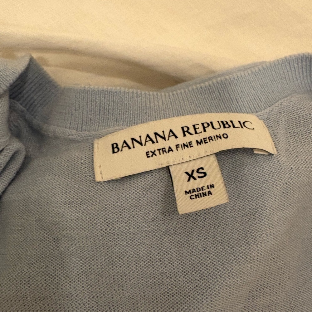 Banana Republic Soft Blue Extra Fine Merino Wool Sweater - Picture 3 of 3